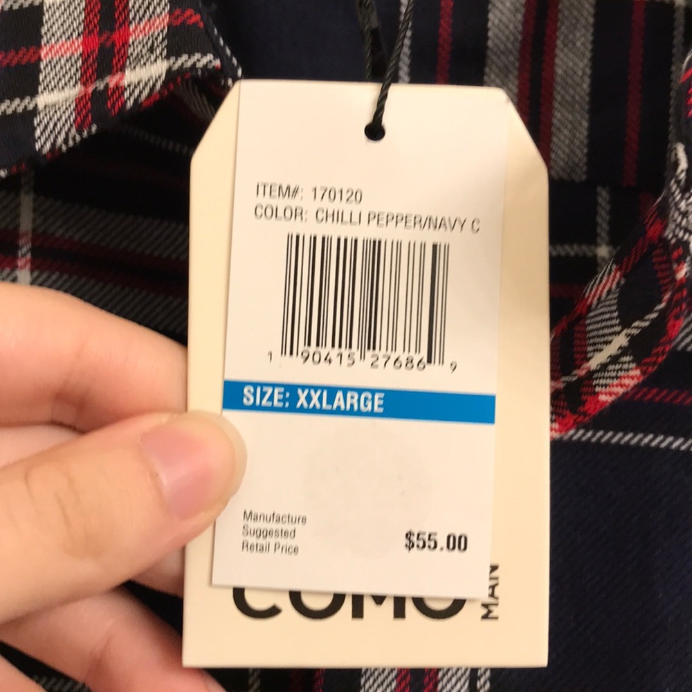 Blue / Red Plaid Button Down Top - Picture 4 of 7